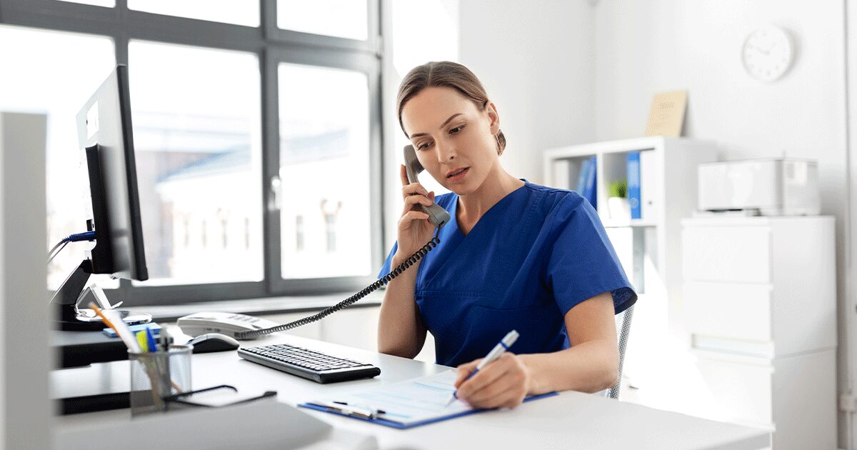 Healthcare professional providing abortion pill reversal information and support over the phone